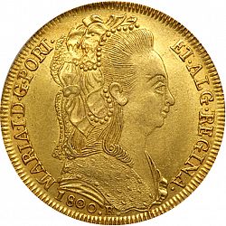 Large Obverse for 6400 Réis ( Peça ) 1800 coin