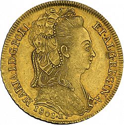 Large Obverse for 6400 Réis ( Peça ) 1801 coin