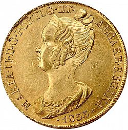 Large Obverse for 7500 Réis ( Peça ) 1833 coin