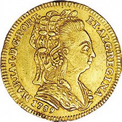 Large Obverse for 800 Réis ( Meio Escudo ) 1789 coin