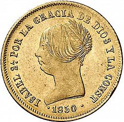 Large Obverse for 100 Reales 1850 coin