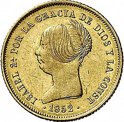 Large Obverse for 100 Reales 1852 coin