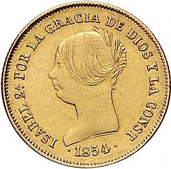 Large Obverse for 100 Reales 1854 coin
