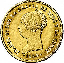 Large Obverse for 100 Reales 1854 coin