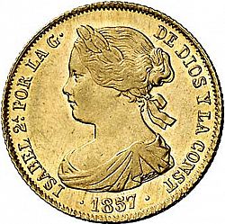 Large Obverse for 100 Reales 1857 coin