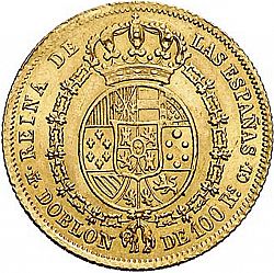 Large Reverse for 100 Reales 1850 coin
