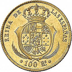 Large Reverse for 100 Reales 1856 coin