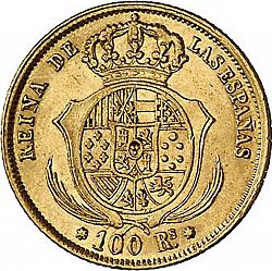 Large Reverse for 100 Reales 1858 coin