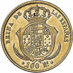 Large Reverse for 100 Reales 1859 coin