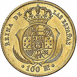 Large Reverse for 100 Reales 1861 coin