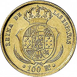 Large Reverse for 100 Reales 1862 coin