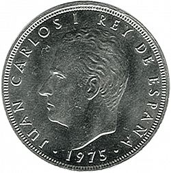 Large Obverse for 100 Pesetas 1975 coin