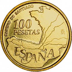 Large Reverse for 100 Pesetas 1993 coin