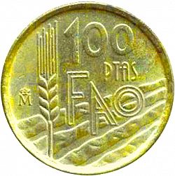 Large Reverse for 100 Pesetas 1995 coin