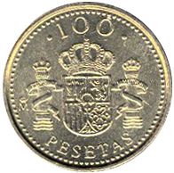 Large Reverse for 100 Pesetas 1998 coin