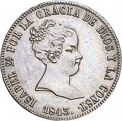 Large Obverse for 10 Reales 1843 coin