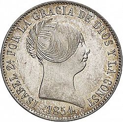 Large Obverse for 10 Reales 1854 coin