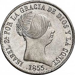 Large Obverse for 10 Reales 1855 coin