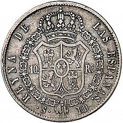 Large Reverse for 10 Reales 1841 coin