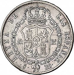 Large Reverse for 10 Reales 1842 coin