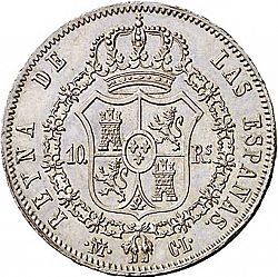 Large Reverse for 10 Reales 1843 coin