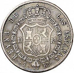 Large Reverse for 10 Reales 1843 coin