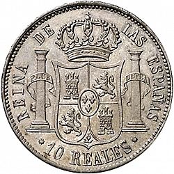 Large Reverse for 10 Reales 1851 coin