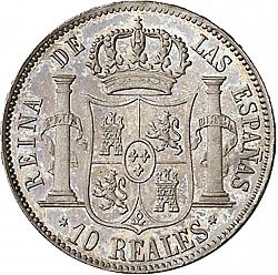 Large Reverse for 10 Reales 1851 coin