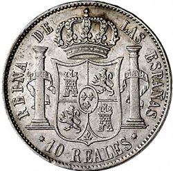 Large Reverse for 10 Reales 1852 coin