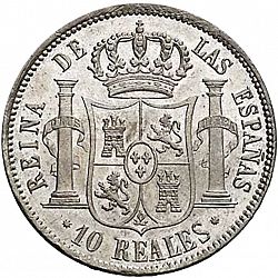 Large Reverse for 10 Reales 1855 coin