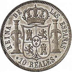 Large Reverse for 10 Reales 1858 coin
