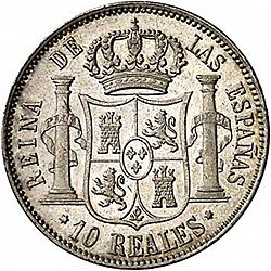 Large Reverse for 10 Reales 1859 coin