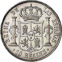 Large Reverse for 10 Reales 1861 coin