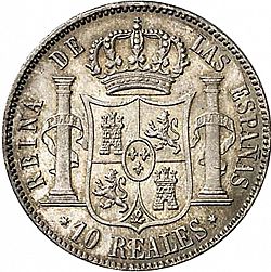 Large Reverse for 10 Reales 1862 coin