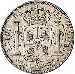 Large Reverse for 10 Reales 1863 coin