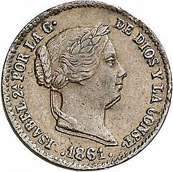 Large Obverse for 10 Céntimos Real 1861 coin