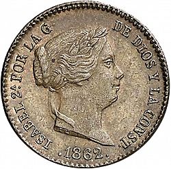 Large Obverse for 10 Céntimos Real 1862 coin