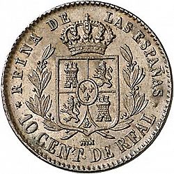 Large Reverse for 10 Céntimos Real 1864 coin