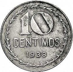 Large Obverse for 10 Céntimos 1938 coin
