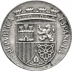 Large Reverse for 10 Céntimos 1938 coin