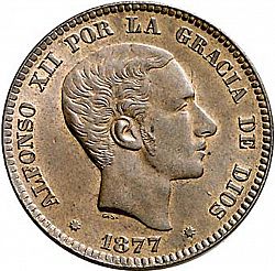 Large Obverse for 10 Céntimos 1877 coin