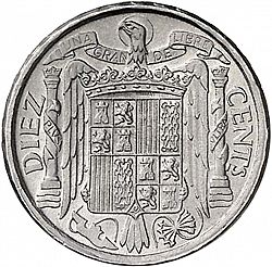 Large Reverse for 10 Céntimos 1941 coin