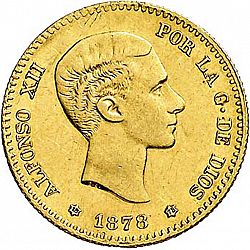 Large Obverse for 10 Pesetas 1878 coin