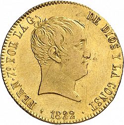 Large Obverse for 160 Reales 1822 coin