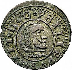 Large Obverse for 16 Maravedies 1663 coin