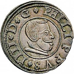 Large Obverse for 16 Maravedies 1663 coin