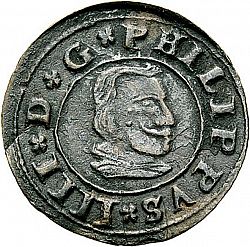Large Obverse for 16 Maravedies 1664 coin