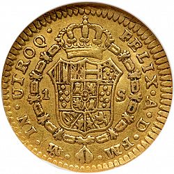Large Reverse for 1 Escudo 1787 coin
