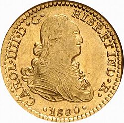 Large Obverse for 1 Escudo 1800 coin