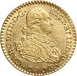 Large Obverse for 1 Escudo 1803 coin